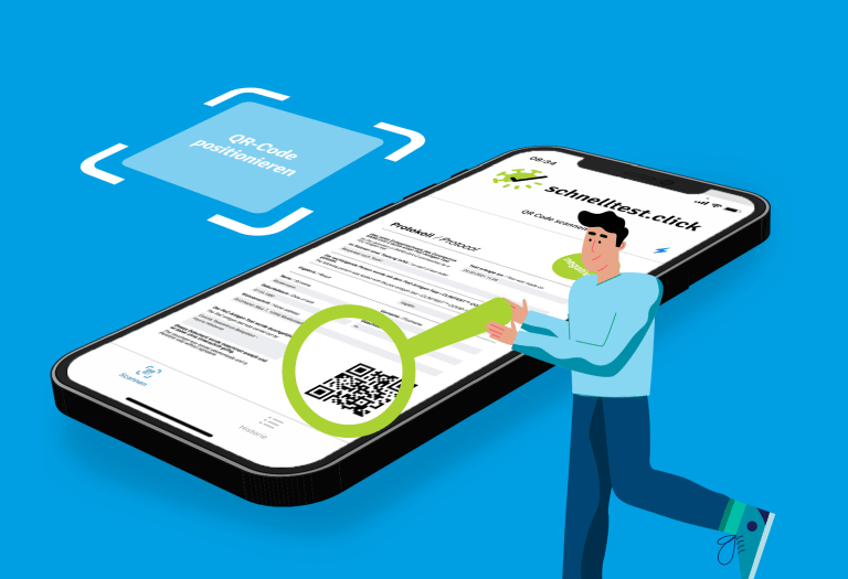 schnelltest.click App – Scannen der Nachweise