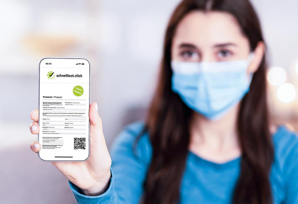 Zeigen der Nachweise per App schnelltest.click