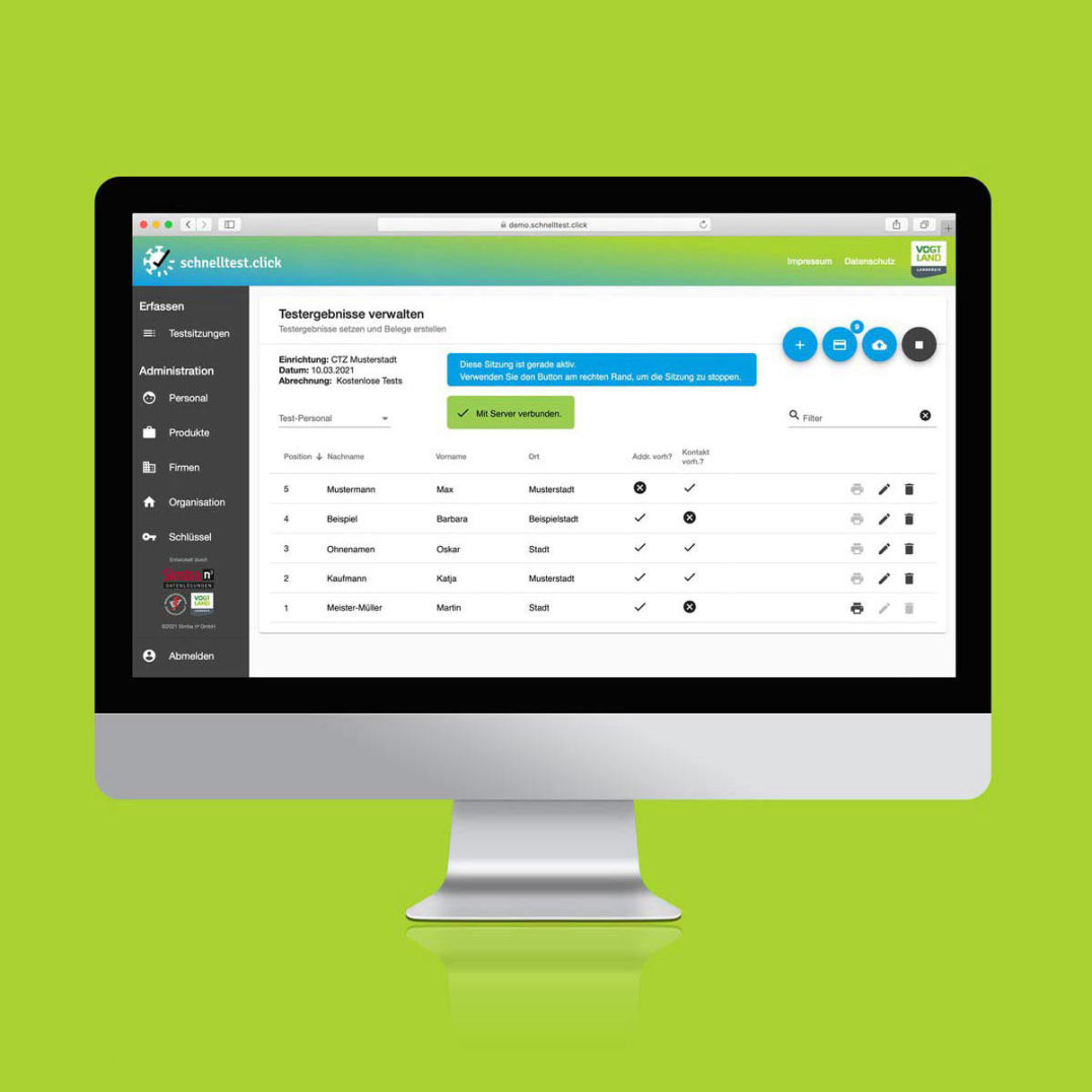 schnelltest.click Software